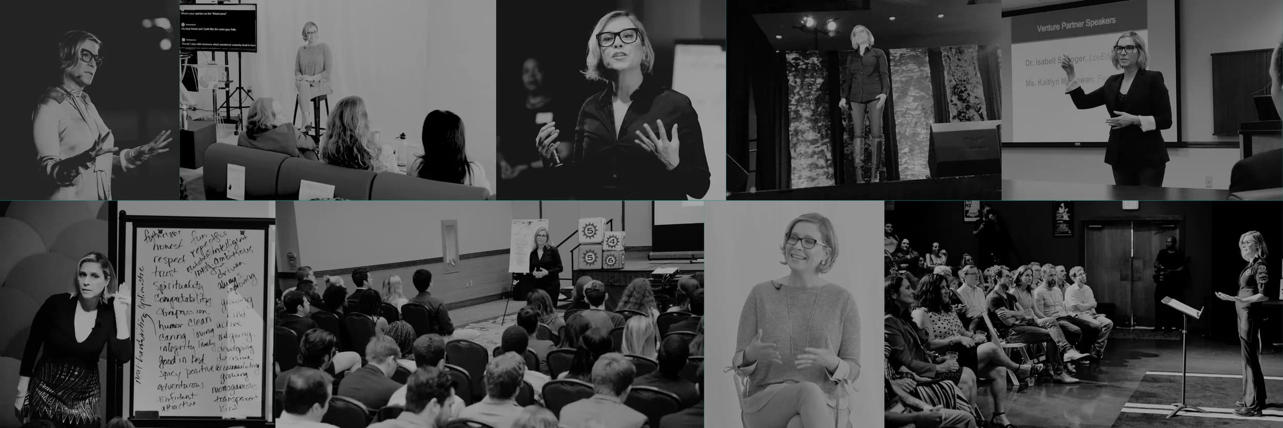 Dr. Isabell Springer teaching emotional maturity live to audiences at leadership conferences, business schools, universities, and corporate trainings.